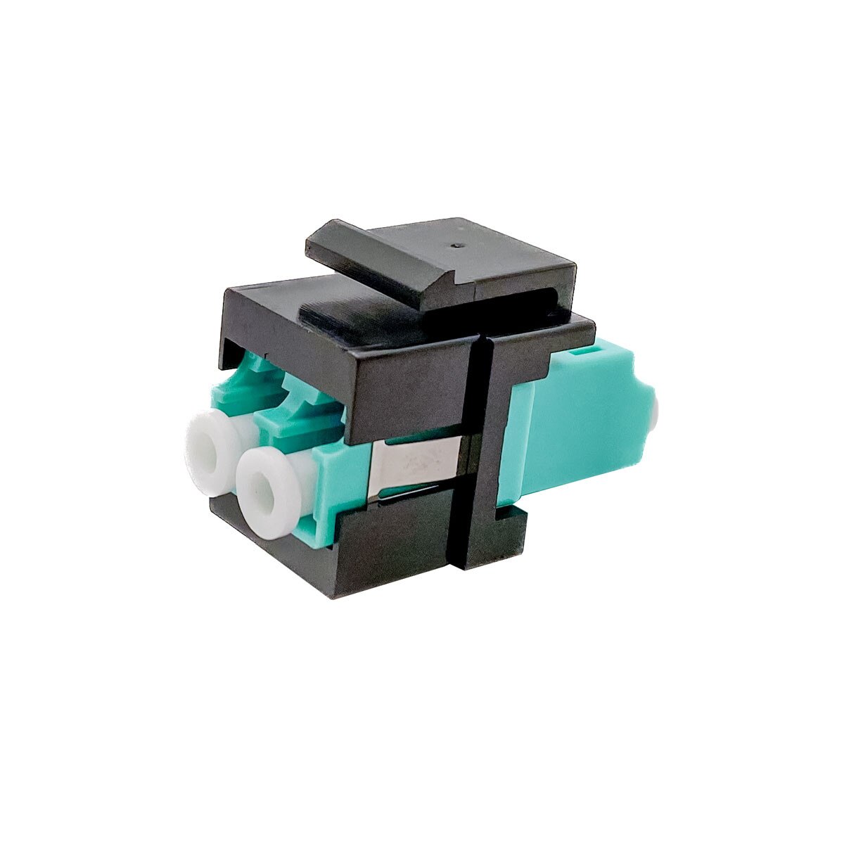 Fiber optic keystone insert, Duplex LC to LC, Multimode, Black